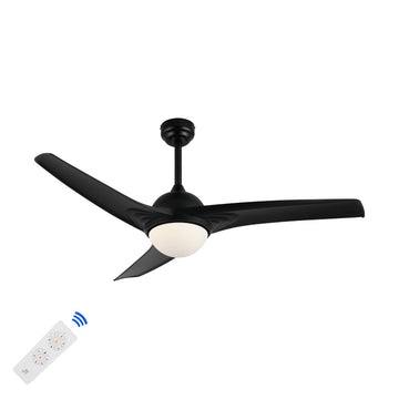 Sully 52" Contemporary Industrial Iron/Plastic Mobile-App/Remote-Controlled 6-Speed Propeller Integrated LED Ceiling Fan - JONATHAN Y